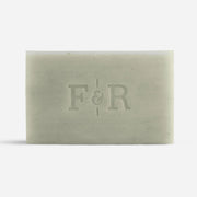 Bar of soap with 'F&R' branding ghost trees scent 