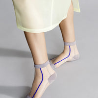 Grand Slam Sheer Short Crew Socks - Silver