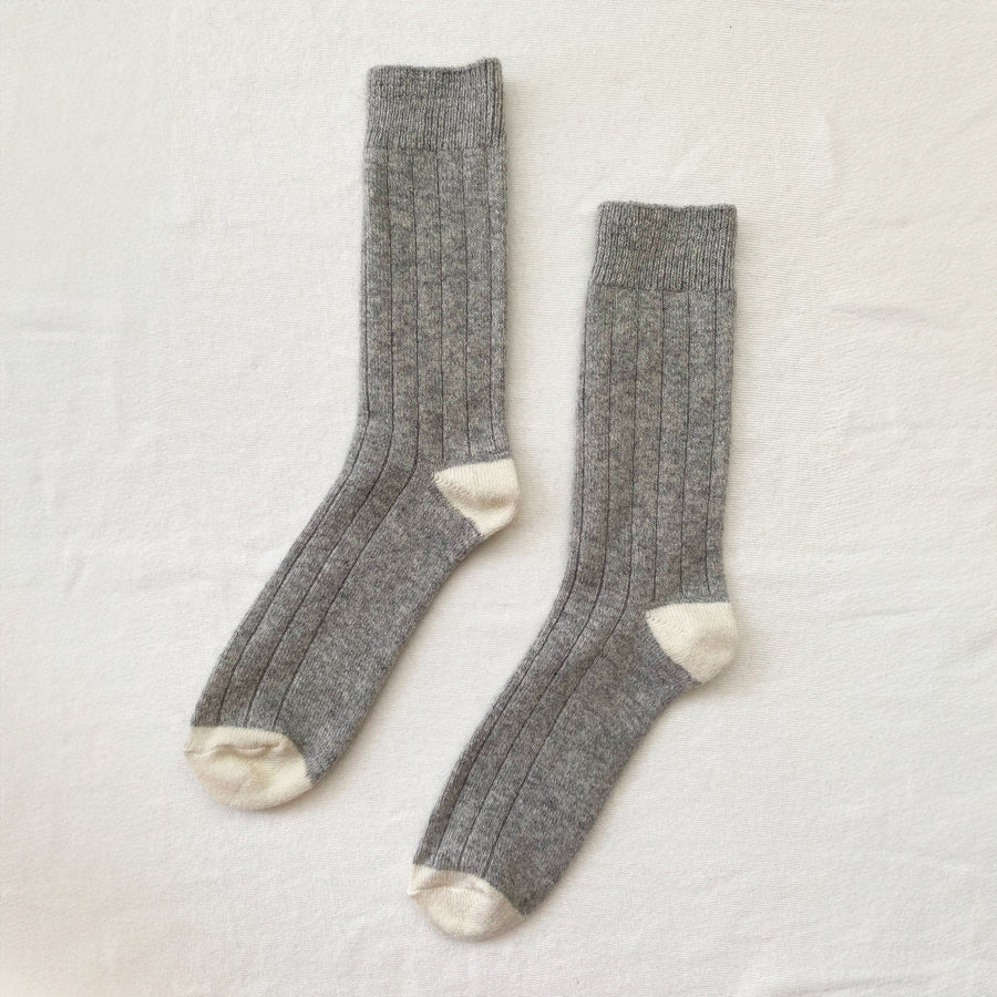 Mens Cashmere Socks - Grey Melange