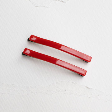 red colored bobby pin set