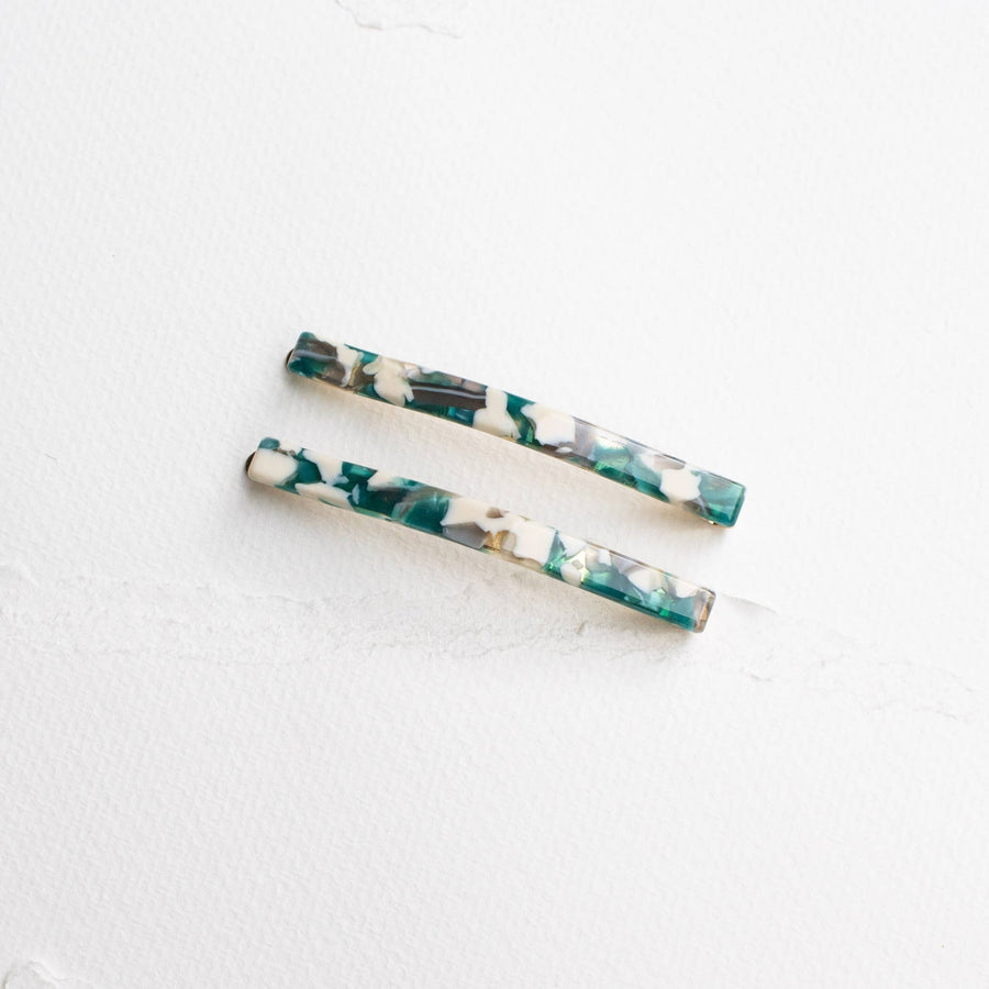 teal cream mix bobby pin set