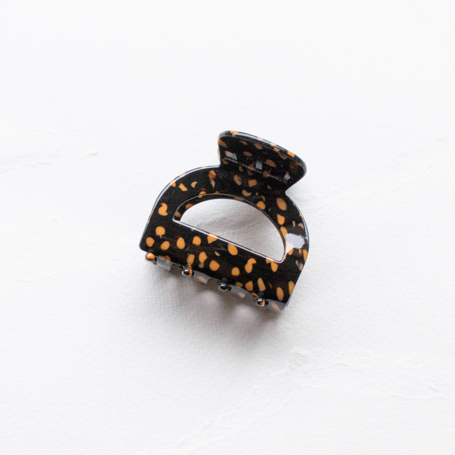 tiepology hair claw clip in black terrazzo