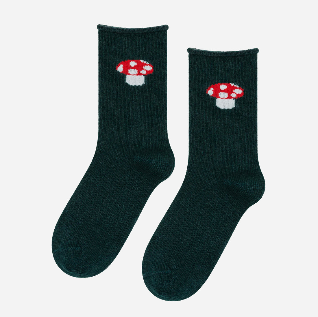 Red Cap Cashmere Crew Socks - Hunter Green