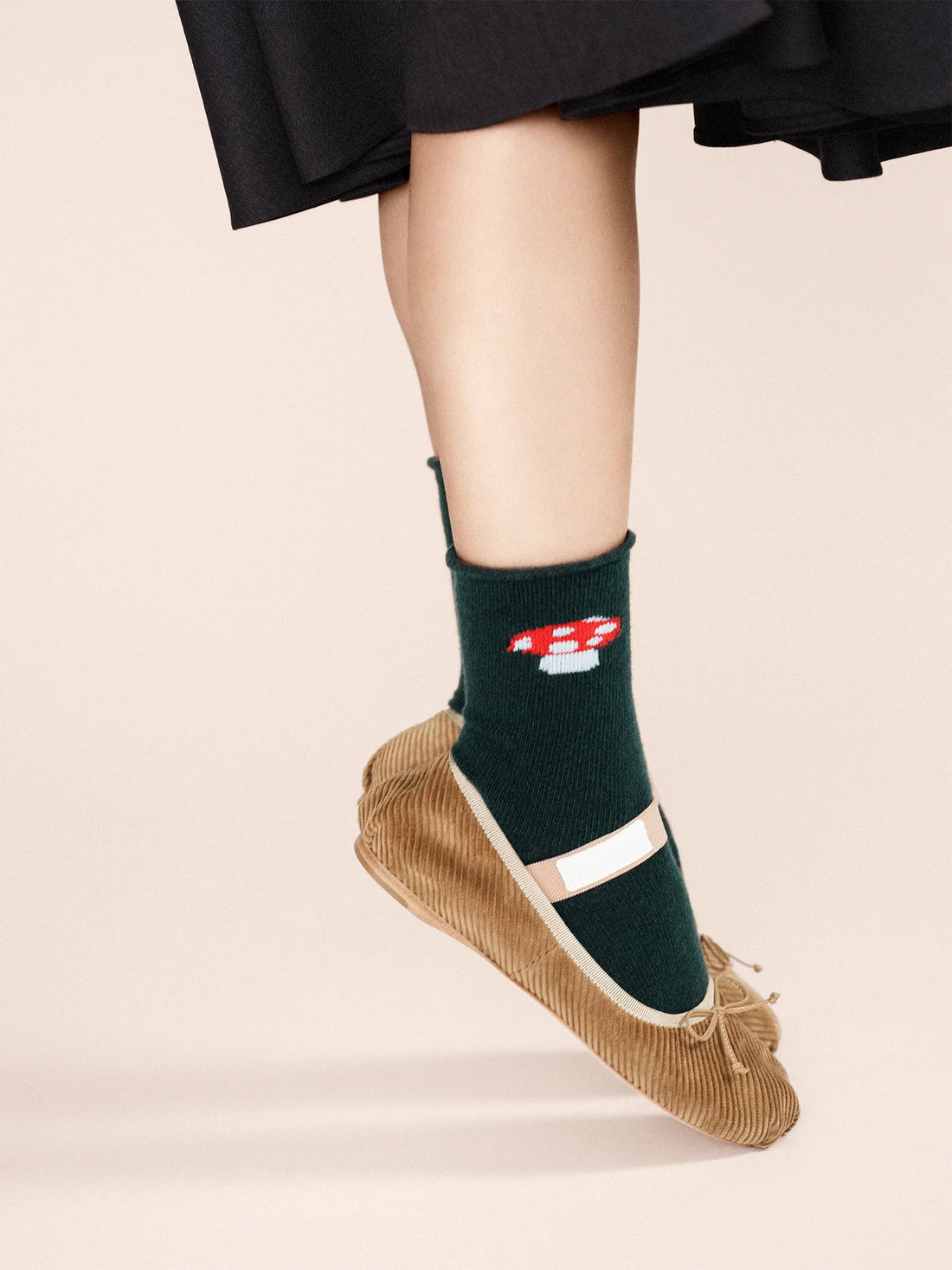 Red Cap Cashmere Crew Socks - Hunter Green