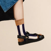 Hansel from Basel Buro Crew Socks in  Rust color