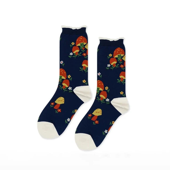 hansel from basel Toadstool Crew Socks - Navy