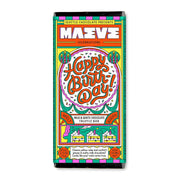 milk and white chocolate truffle bar with yellow confetti cake inside 