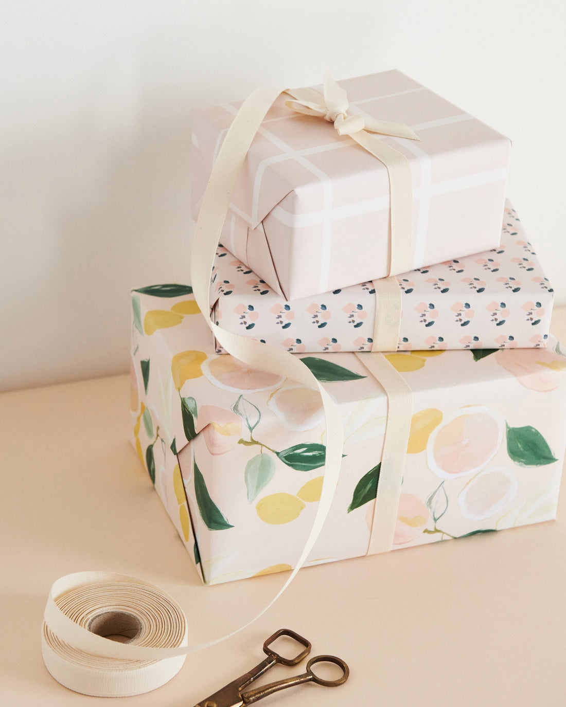 Honey Grid Gift Wrap Roll