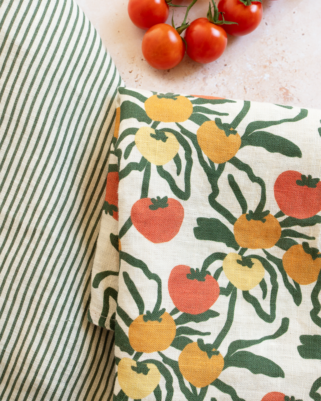 Classic Stripe Grove - Linen Tea Towel