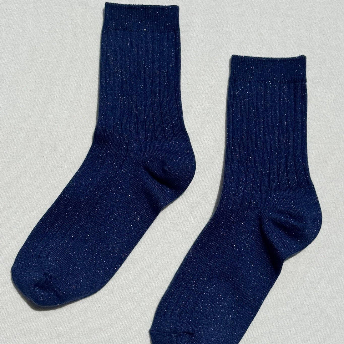 le bon her socks in sapphire glitter