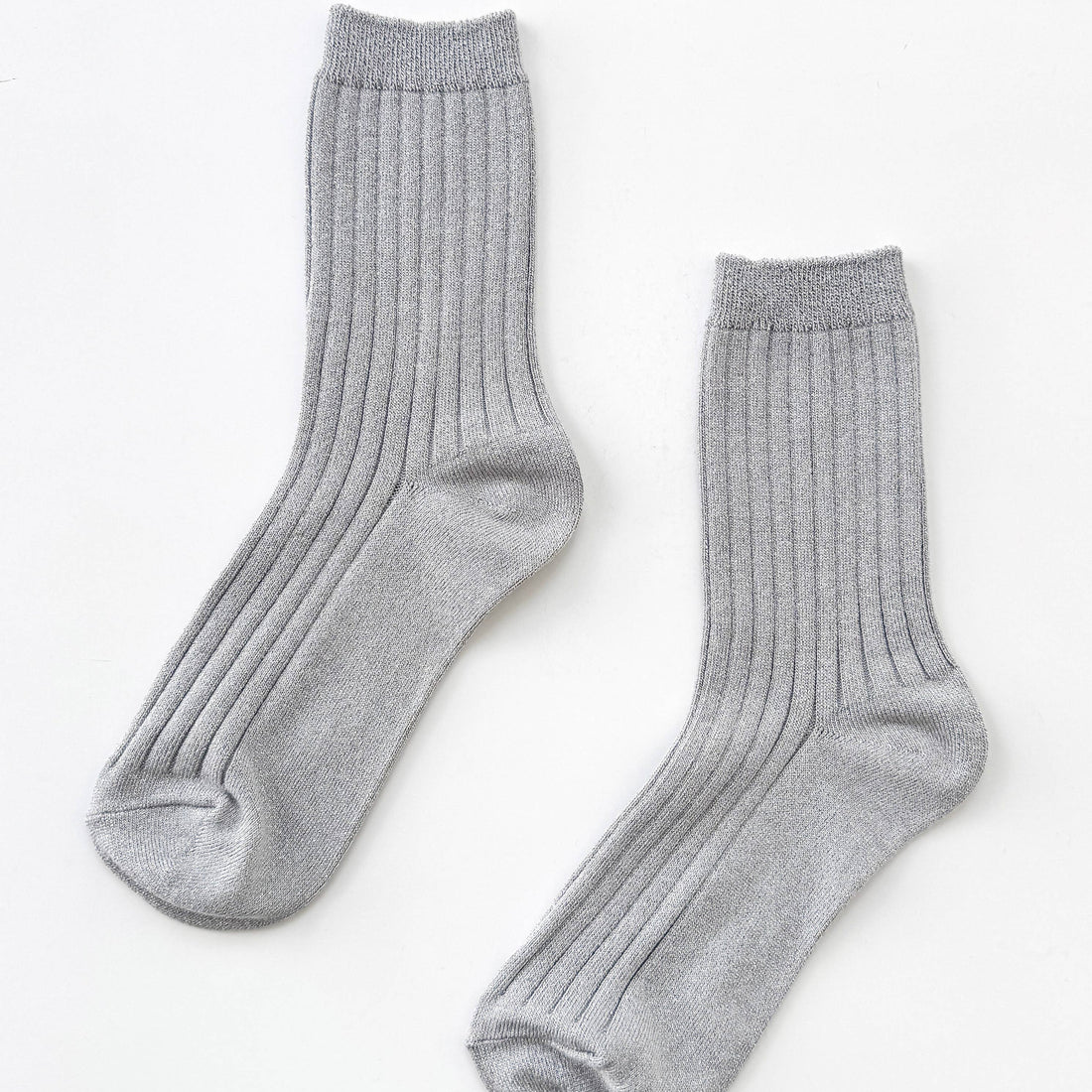 le bon her socks in silver