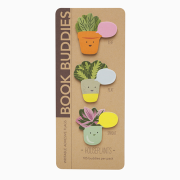 Book buddies with houseplant designs sticky notes