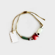 gold plated pull-tie beaded bracelet