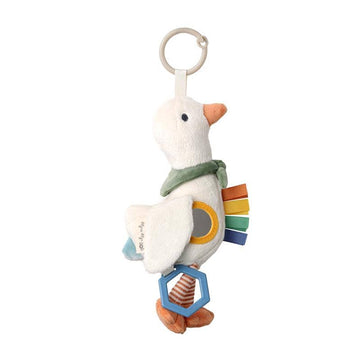 jingle plush goose toy toy that attaches to car seats with a mirror