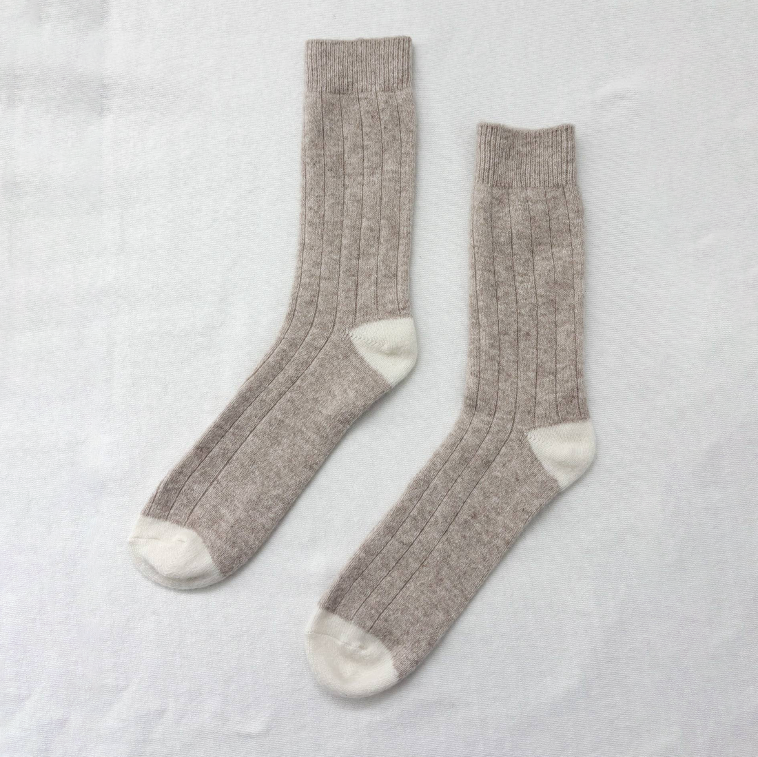 Mens Cashmere Socks - Fawn