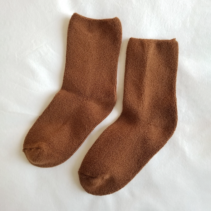 brown thick socks 