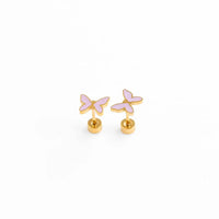 Pip Pop Post Studs - Lilac Enamel Butterfly