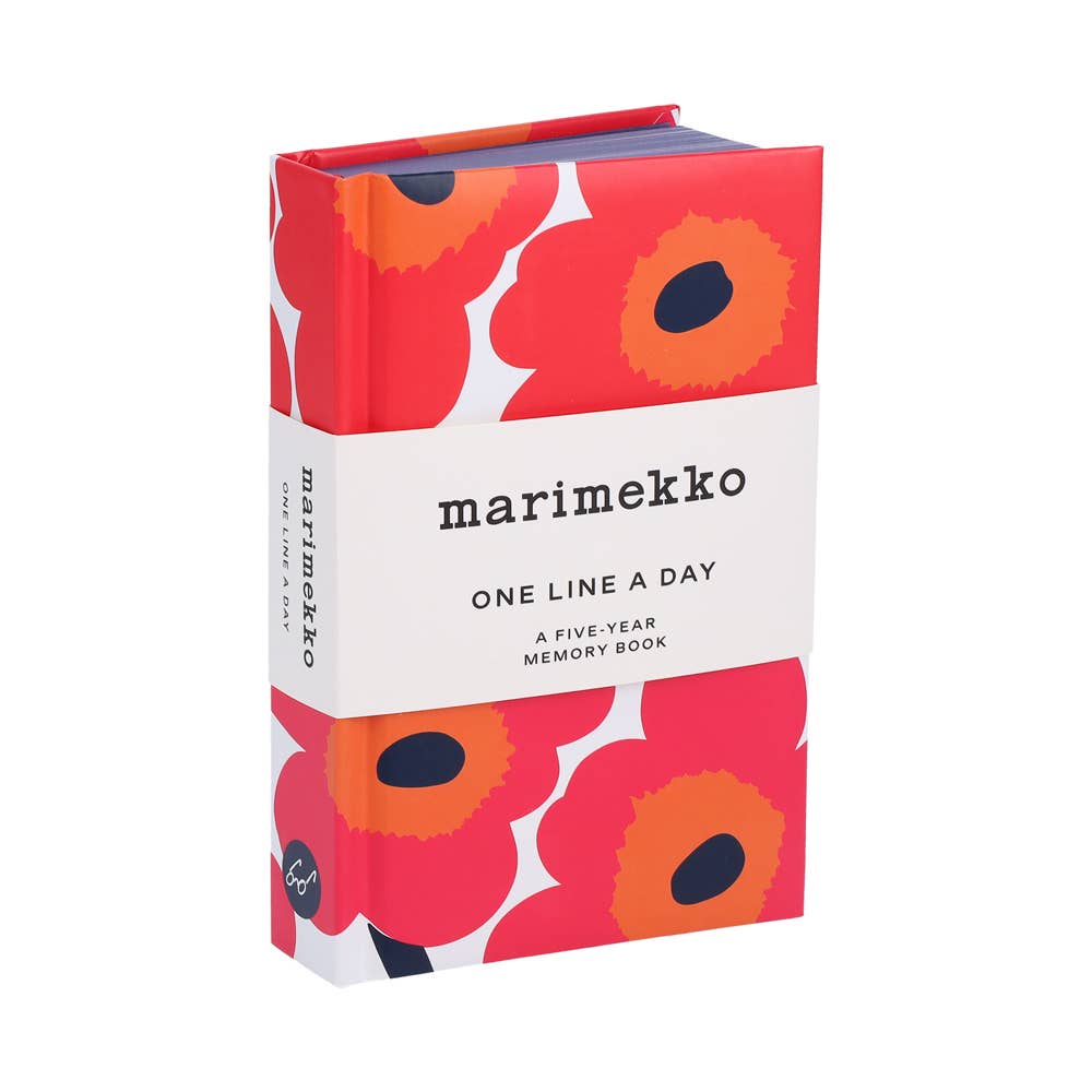 Marimekko 'One Line a Day' memory book with floral design on a white background