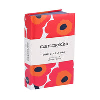 Marimekko 'One Line a Day' memory book with floral design on a white background