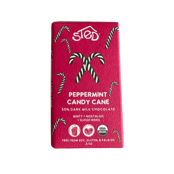 mini peppermint candy cane flavored chocolate bar 