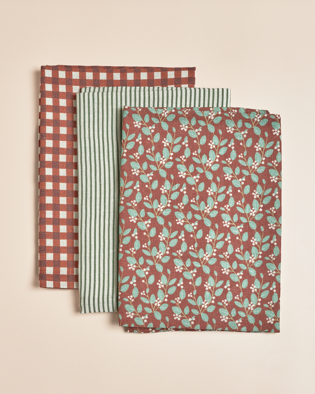 Gingham Garnet - Linen Tea Towel