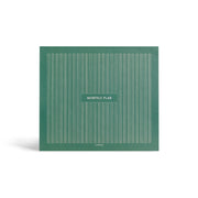 Green monthly planner with striped design