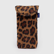 Leopard print puffy glasses sleeve case