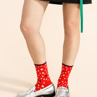 Sa Rang Short Crew Socks - Red