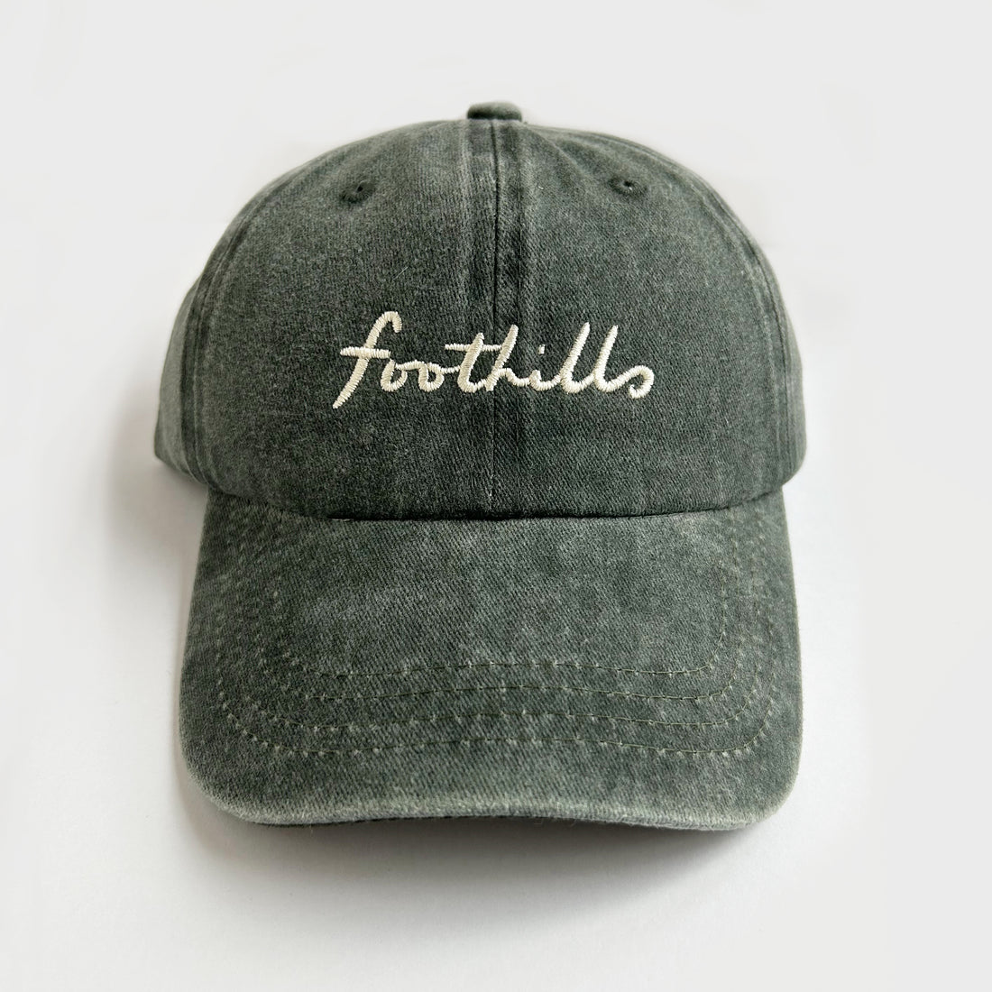 210 foothills lettered hat vintage washed green