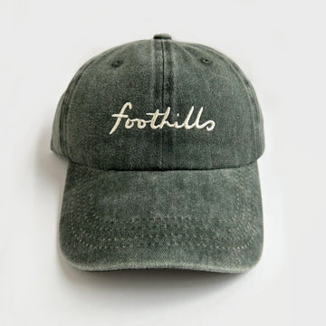 210 foothills lettered hat vintage washed green