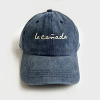 la Cañada lettered hat vintage washed navy