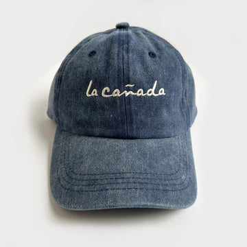 la Cañada lettered hat vintage washed navy