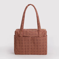 small carry-on bag houndstooth pattern