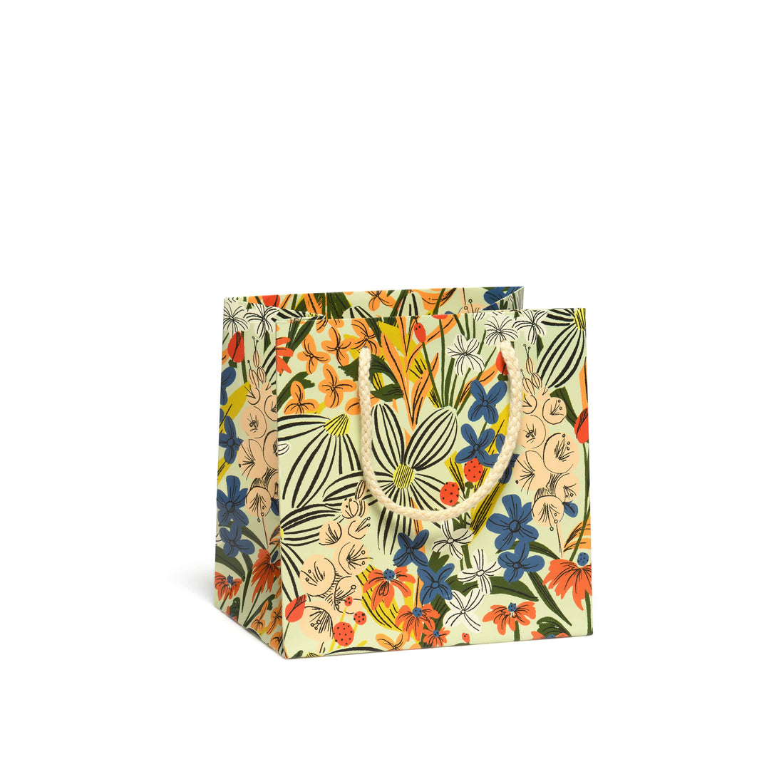 small striped floral patterned gift bag