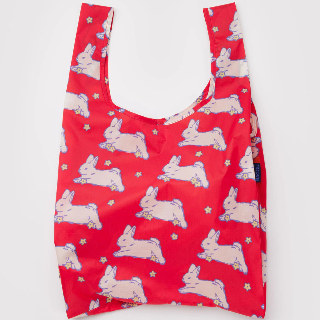 Red reusable bag with bunny pattern 