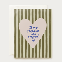 Card with heart on striped for a stepdad who stepped up