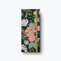 Floral notebook with 'NOTES' text on a green background