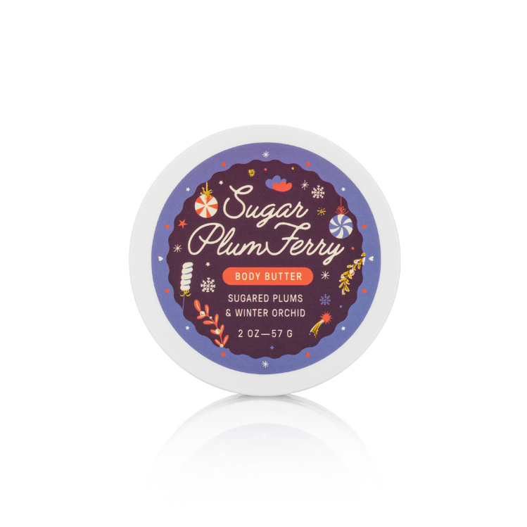 plum sandalwood and winter orchid scented body butter sugar plum themed