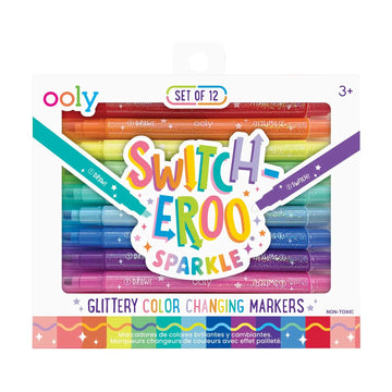 color changing glittery markers with a mystery color dual ended 