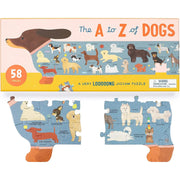58 piece puzzle with dog breeds 