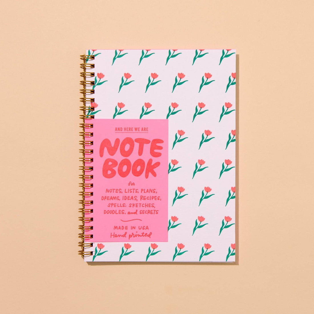 A5 spiral notebook with tulips