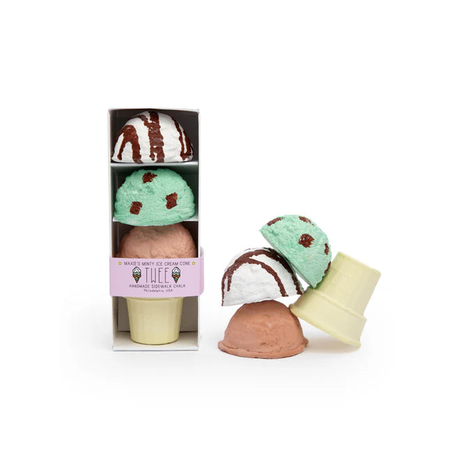 Summer Ice Cream Cones Sidewalk Chalk - Mint