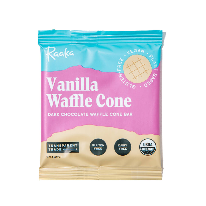 vanilla waffle cone bar dipped in dark chocolate 