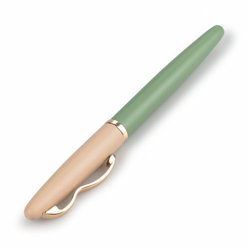 wave refillable fountain pen two toned green and beige