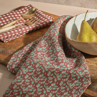 Winter Berries Linen Tea Towel