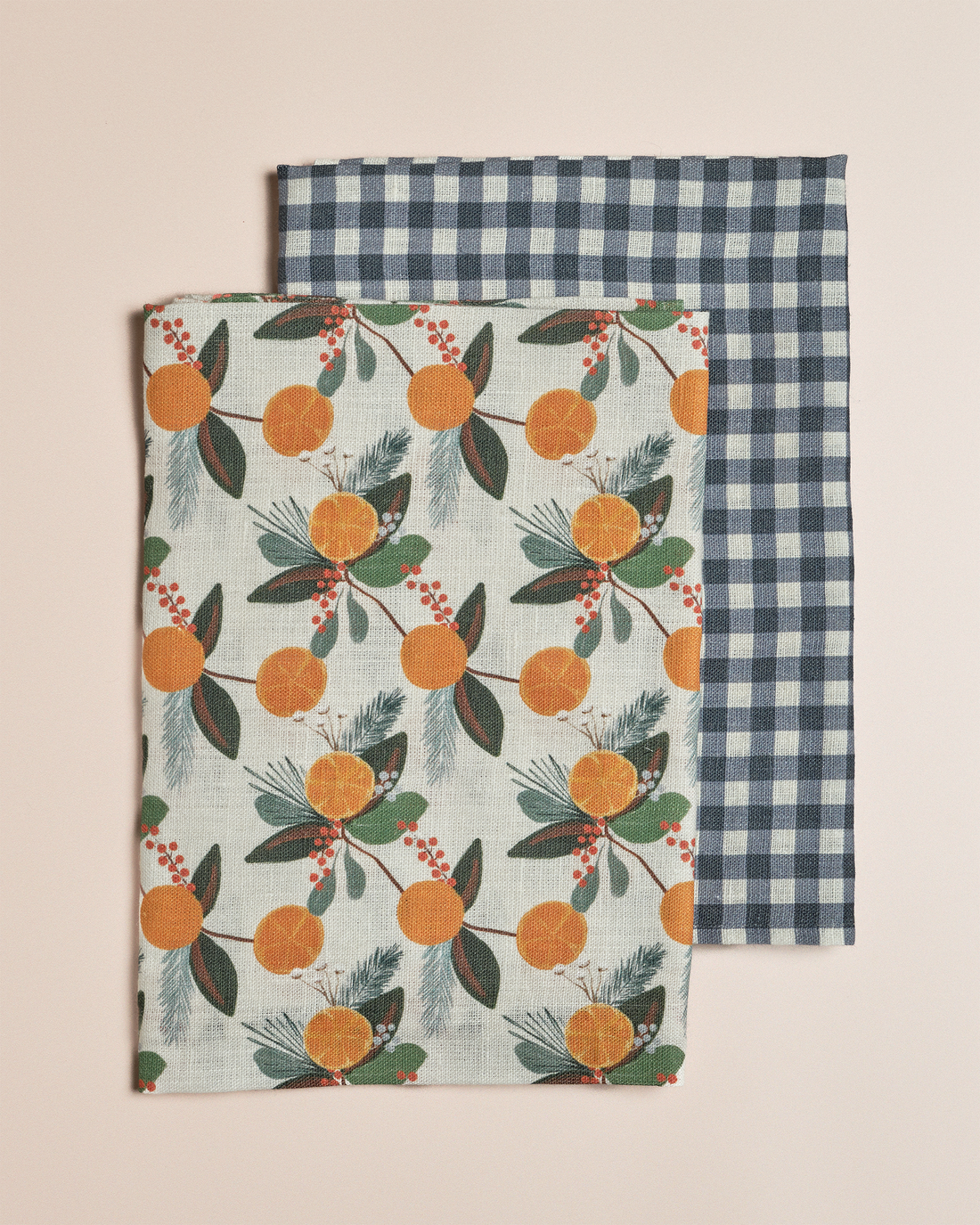 Gingham Navy - Linen Tea Towel