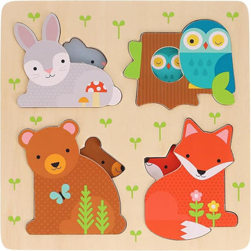 Wooden Reveal Puzzle featuring animals