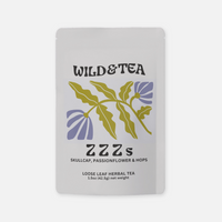 loose leaf herbal tea with skullcao, passionflower and hops