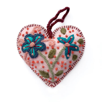 Colorful Heart Ornament - Pink