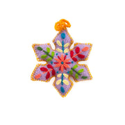 Colorful Snowflake Embroidered Ornament - Purple